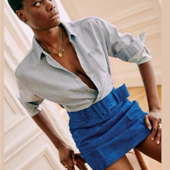 SÉZANE Light Blue Denim Shirt size 38 - Picture 2 of 7